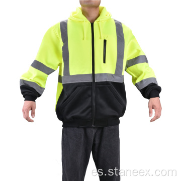 Amarillo Clase-3 Logotipo personalizado Jacket de seguridad de trabajo de invierno